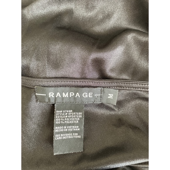 Rampage-One Shoulder Satin Black Top - Picture 3 of 3